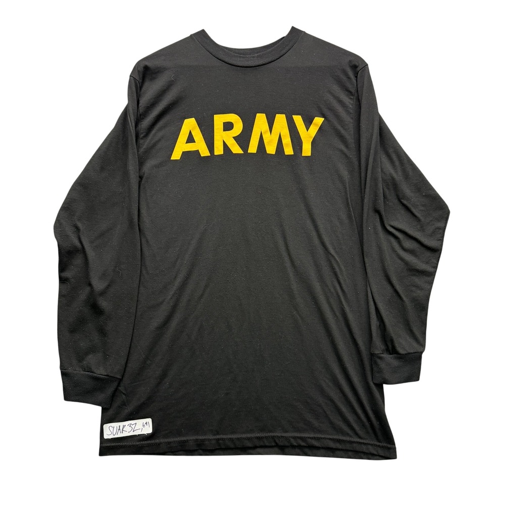 UNICOR Army APFU Long Sleeve T-Shirt Mens Medium Black Moisture Wicking Running